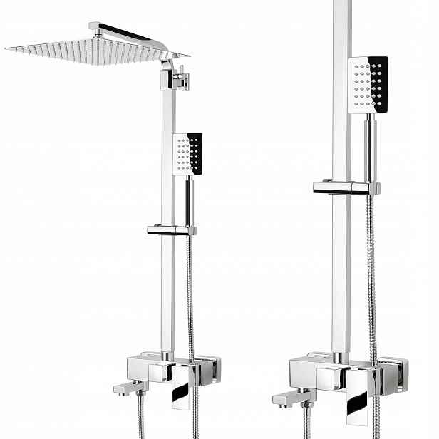 Vanový Sprchový Set S Výtokovým Kohoutkem Pro Velkou Dešťovou Sprchu 30 CM