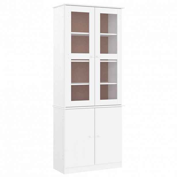 vidaXL Prosklená vitrína ALTA bílá 77x35x186,5 cm masivní borové dřevo