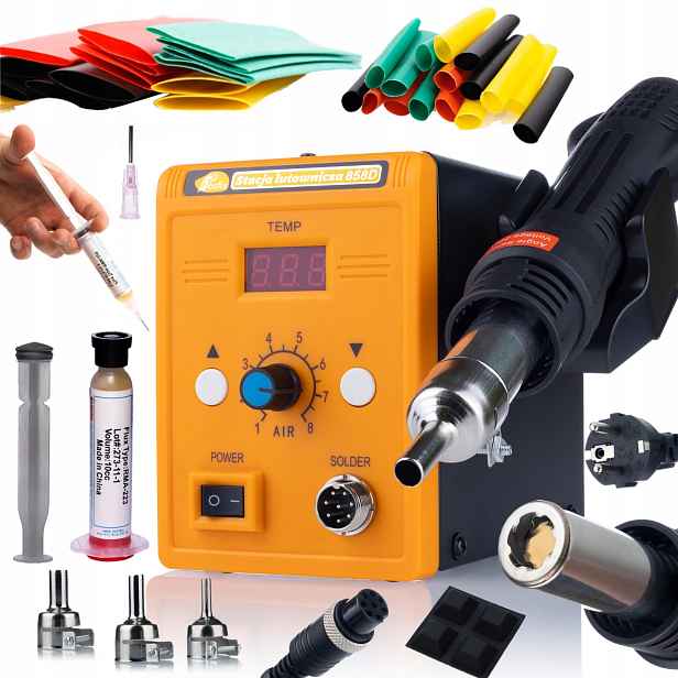 Horkovzdušná Pájecí Stanice 700W S Regulací Teploty 858D Pro Opravy A Hobby