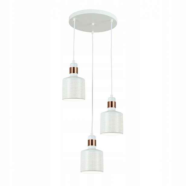 Lampa Zwis Pendel Restenza Bílá Kovová E27 Led 3 Hlavy Obývací pokoj Italux