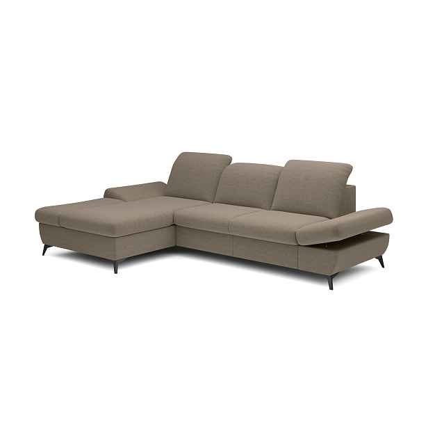 Laski Rozkládací polohovací rohová sedací souprava Harper 284 cm Loft 03 béžovo-šedá levá
