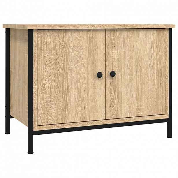 vidaXL TV stolek s dvířky, dub sonoma, 60 x 35 x 45 cm, konstrukční dřevo