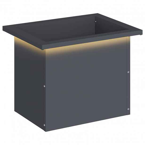 vidaXL Zahradní truhlík s LED osvětlením Antracitová 30 × 40 × 30 cm