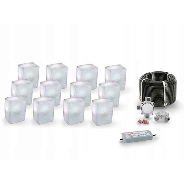 12x Led nájezdové svítidlo 12V IP68 Bz 9x12 cm