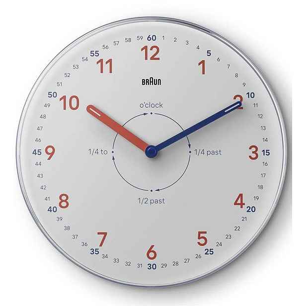 Bílé Malé Klasické Kulatý Nástěnné Hodiny Braun BC26W 23 cm