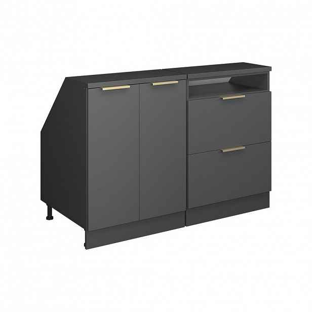 Vicco SADA SKŘÍNÍ PRO ŠIKMOU STŘECHU Rion Antracitově zlatý 120 cm Sada 2 korpusů skříně hloubka 60 cm