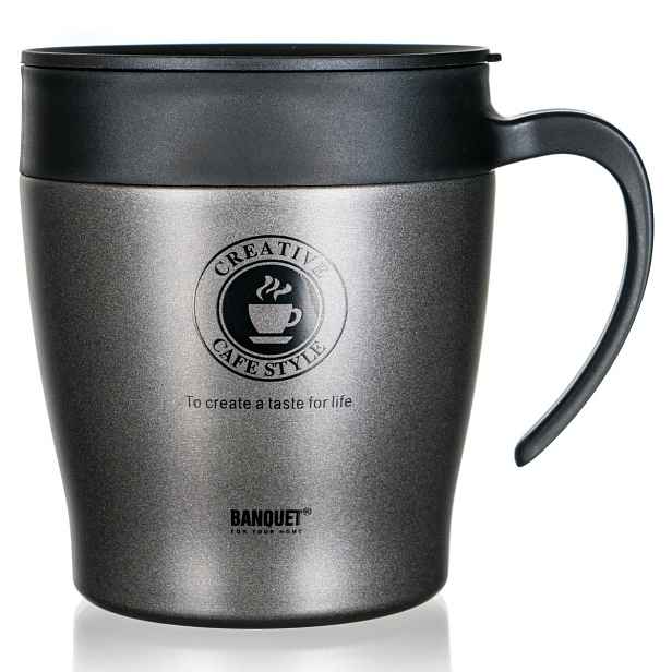 Banquet Termohrnek cestovní TAZZA 330 ml, antracit