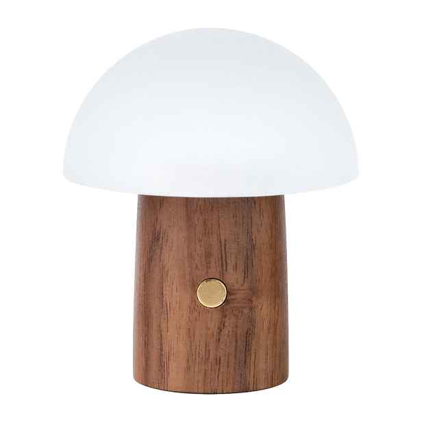Bílá/v tmavě přírodní barvě LED stolní lampa (výška 7 cm) Alice Mushroom – Gingko