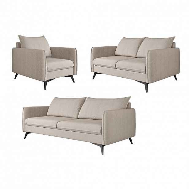S-Style SEDACÍ SOUPRAVA 3+2+1 Pulse z béžového luxusního mikrovlákna