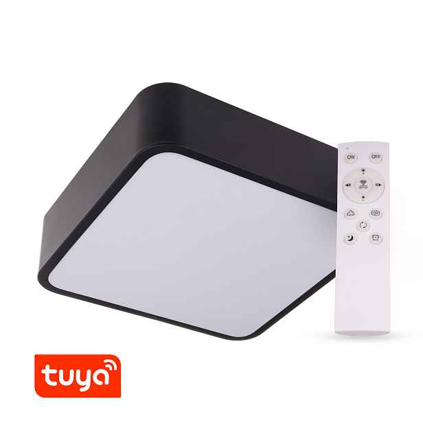 SMART Tuya LED svítidlo RENDO 48W CCT hranaté černé