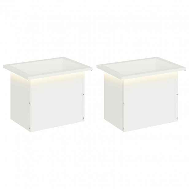 vidaXL Zahradní truhlík s LED osvětlením 2 ks Bílá 30 × 40 × 30 cm