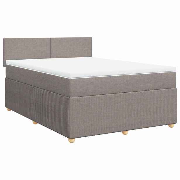 vidaXL Box spring postel s matrací taupe 140x190 cm textil