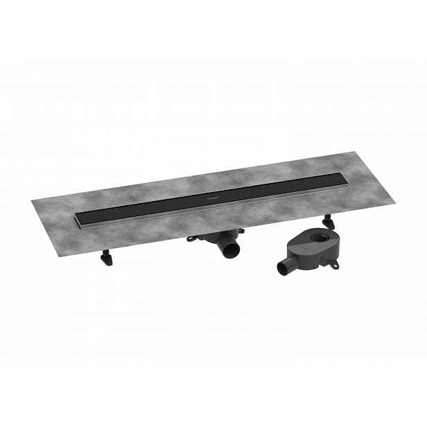 Hansgrohe RainDrain Go - Sprchový žlab 80 cm s oboustranným roštem, pro vložení dlažby, matná černá 56273670