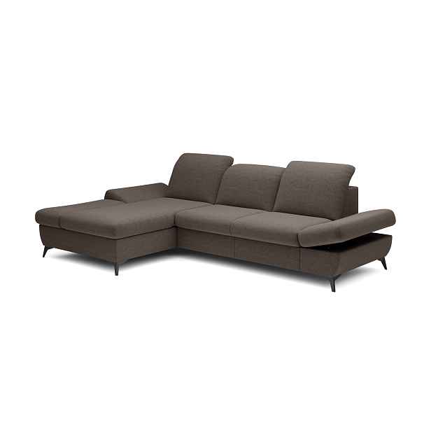 Laski Rozkládací polohovací rohová sedací souprava Harper 284 cm Loft 05 hnědo-šedá levá
