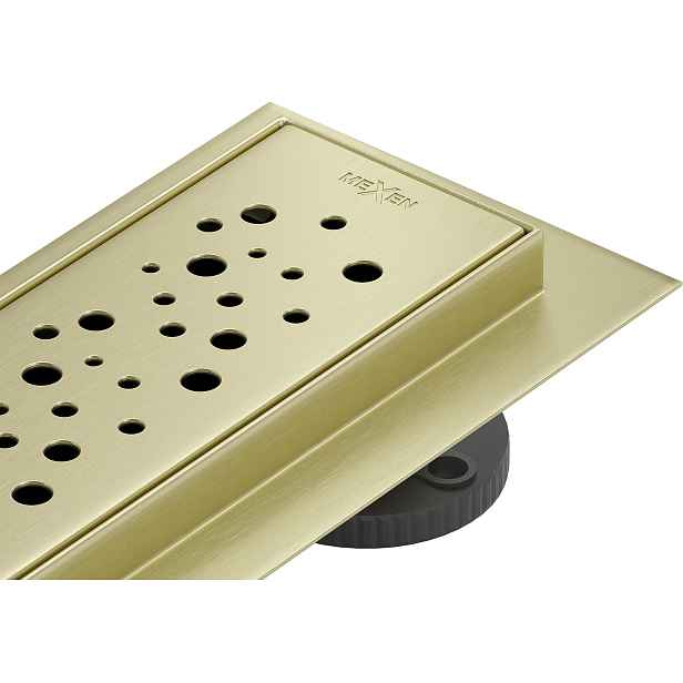 Mexen Flat 360° M12 otočný lineární odtok 50 cm, zlatá broušená 1A21050-40