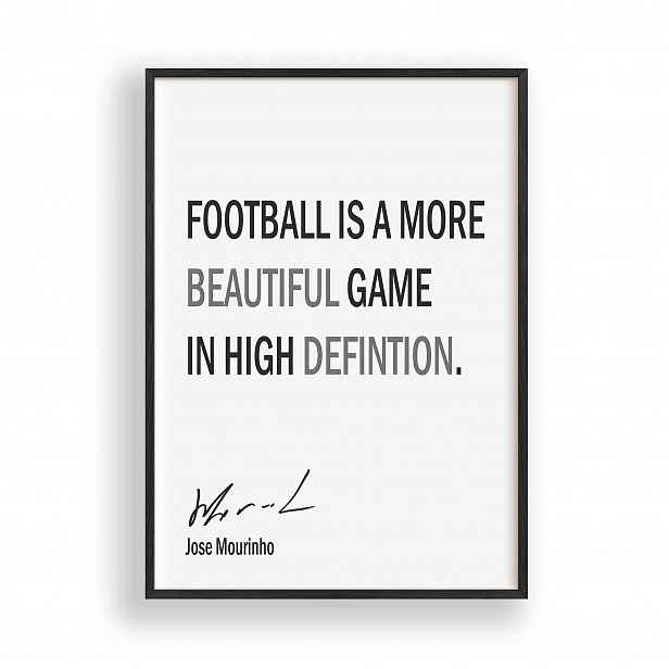 Obraz Jose Mourinho Citát Fotbal Plakát Rámeček Dřevěný Černý 30x42 cm