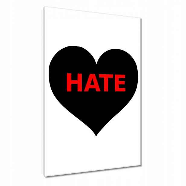 Obrazy 60x90 Černé srdíčko Hate