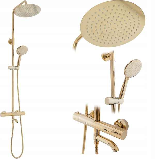Sprchový set s baterií 150mm Lungo zlatá (REA-P4114) /ka/
