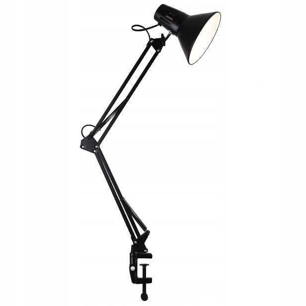 Stolní lampa přišroubovaná k pracovní desce černá, moderní kreslicí lampa Polux