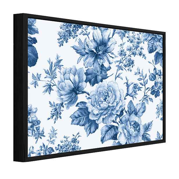 Obraz V Černém Rámu Na Plátně Květiny Pivoňky Boho Obývací Pokoj Ložnice 120x80