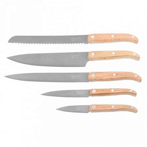 Sada nožů Laguiole Oak wood Stonewash s magnetickým blokem