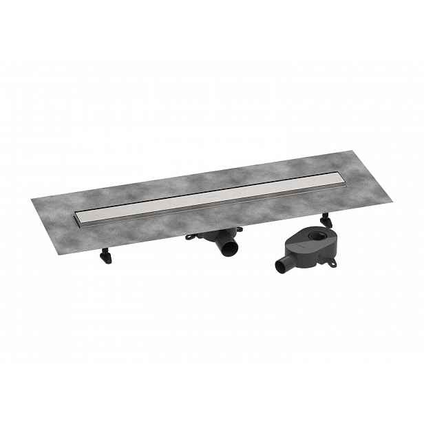 Hansgrohe RainDrain Go - Sprchový žlab 80 cm s oboustranným roštem, pro vložení dlažby, kartáčovaná nerezová ocel 56273800