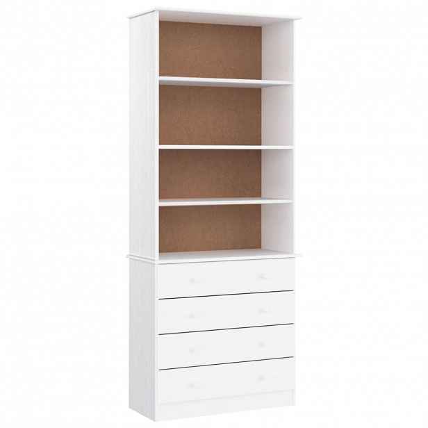 vidaXL Knihovna se zásuvkami ALTA bílá 77x35x186,5 cm masivní borovice