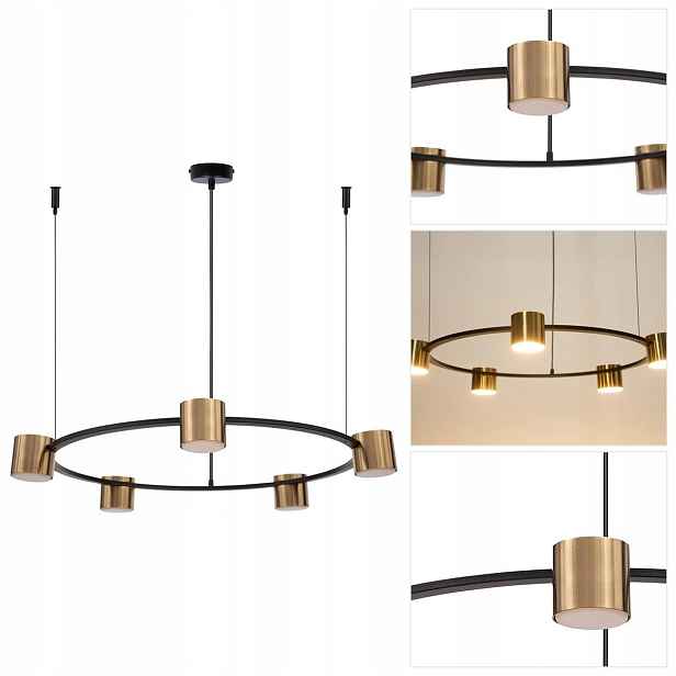 Zlatý lustr Kodo, moderní intenzivní lesk v obývacím pokoji Sigma Lighting