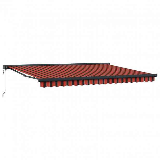 vidaXL Stahovací markýza Oranžová a hnědá 450 x 300 x 165 cm