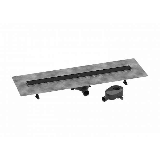 Hansgrohe RainDrain Go - Sprchový žlab 90 cm s oboustranným roštem, pro vložení dlažby, matná černá 56274670