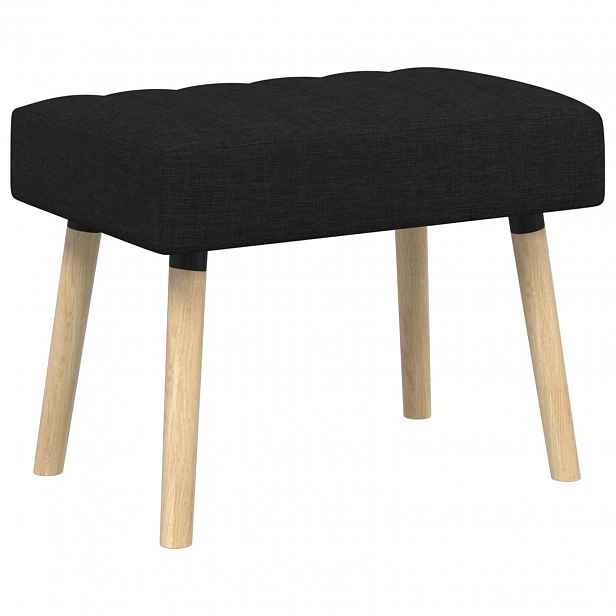 vidaXL Lavice s kanálovým prošíváním Černá 60 x 40 x 45 cm Textil