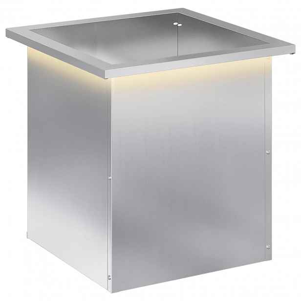vidaXL Zahradní truhlík s LED osvětlením Stříbrná 40 x 40 x 40 cm