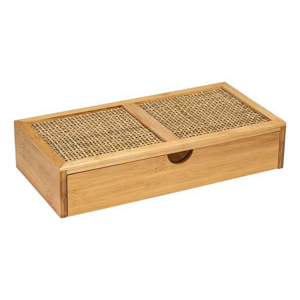 Bambusový koupelnový organizér Wenko Allegre, 28 x 6 cm