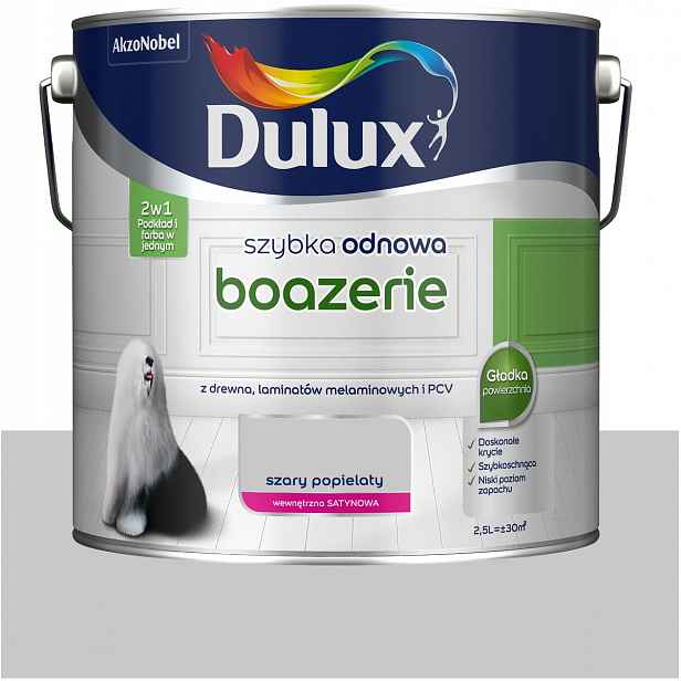 Dulux barva na obložení dřeva Rychlá obnova Obklady Šedá Popelavá 2,5L