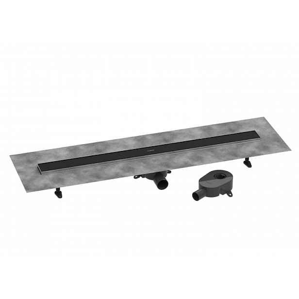Hansgrohe RainDrain Go - Sprchový žlab 100 cm s oboustranným roštem, pro vložení dlažby, matná černá 56275670