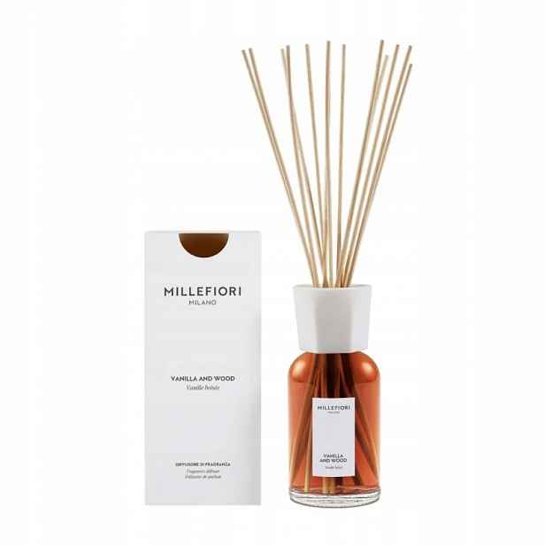 Millefiori Milano Vanilka & Dřevo difuzér s tyčinkami 500 ml