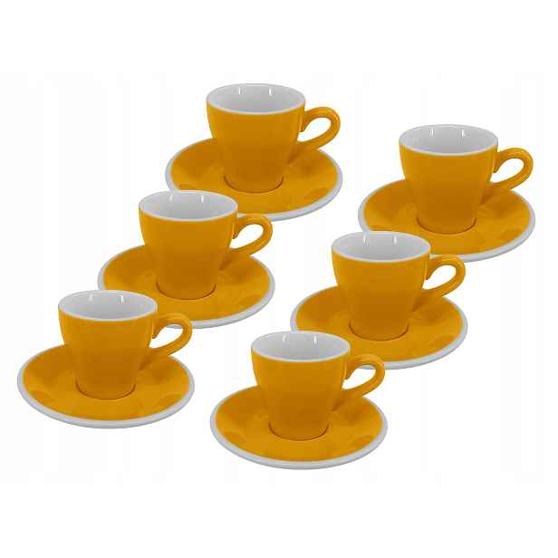 Set 6 ks Presso šálek s podšálkem Milano, 75 ml, žlutý