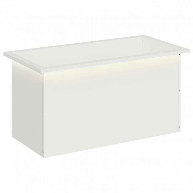 vidaXL Zahradní truhlík s LED osvětlením Bílá 40 x 80 x 40 cm Ocel