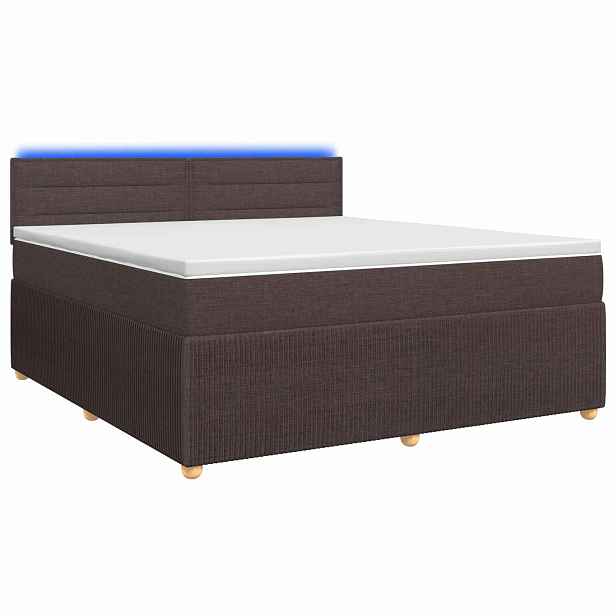 vidaXL Postel boxspring s matrací Tmavě hnědá 140 x 190 cm Textil