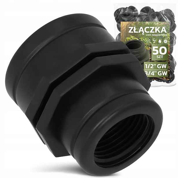 50x Spojka 1/2x3/4 Gw Spojka Hadice Trubky Vody Zavlažování Zahrady