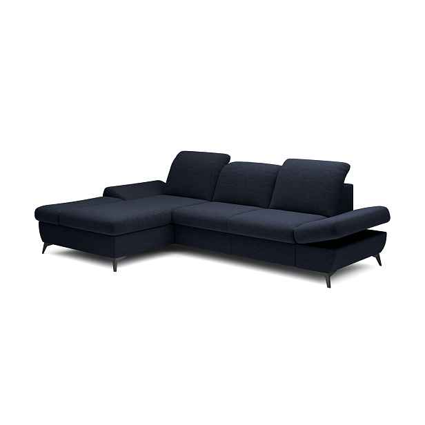 Laski Rozkládací polohovací rohová sedací souprava Harper 284 cm Loft 13 tmavě modrá levá