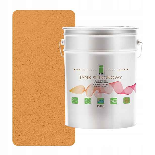 Silikonová Fasádní Omítka, Žlutá Šafránová Struktura 1.0 MM, Prémiová, 15 Kg