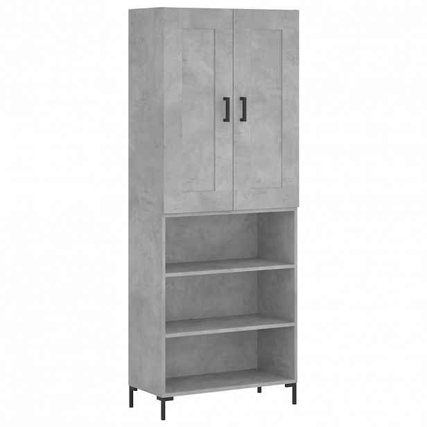 vidaXL Skříň highboard betonově šedá 69,5x34x180 cm kompozitní dřevo