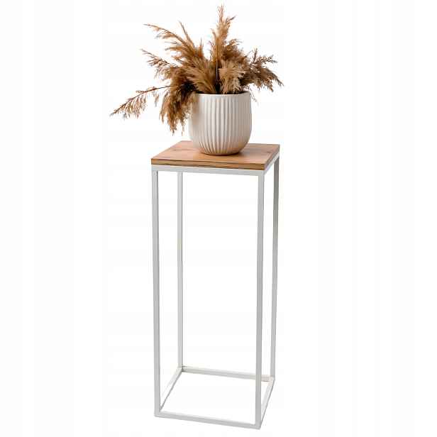Držák Na Květináč Kovový Stojan Na Květiny Bílý 70 CM Loft Polský Výrobek