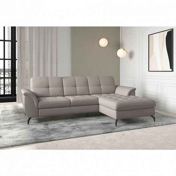Sit & More ROHOVÁ SEDAČKA, textil, šedohnědá