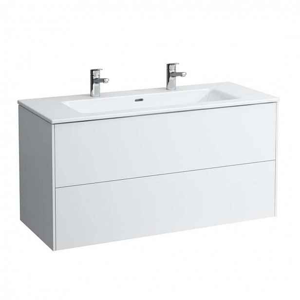 Laufen Pro S - Skříňka s dvojumyvadlem, 120x61x50 cm, 2 zásuvky, matná bílá H8649632601071