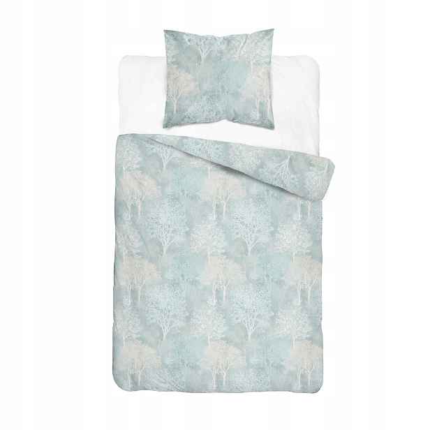 Povlečení Home Satin 140x200, mátově béžová barva se vzorem stromů