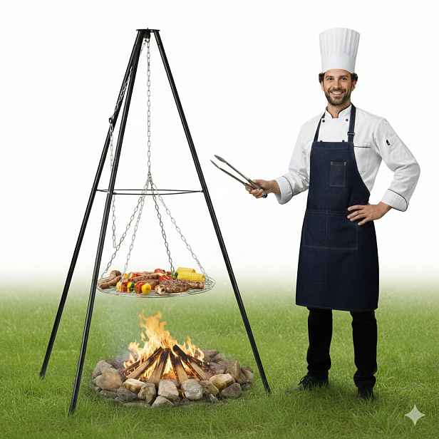Trojnožka S Roštem Zahradní Gril Na Ohniště 60 cm Roma Milano 150 cm Ohniště