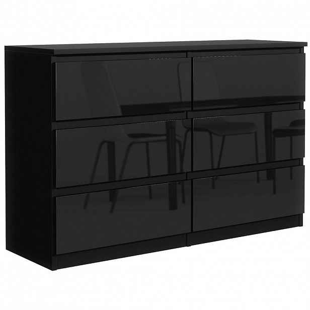 RAUMHIRSCH FURNITURE KOMODA černá, lesklá 120/79/39
