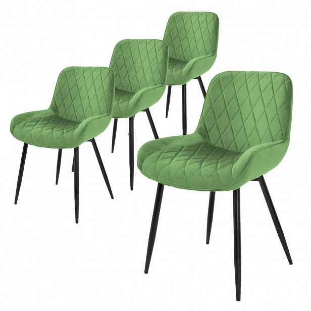 ML-DESIGN JÍDELNÍ ŽIDLE, sada 4 ks, šalvějový samet